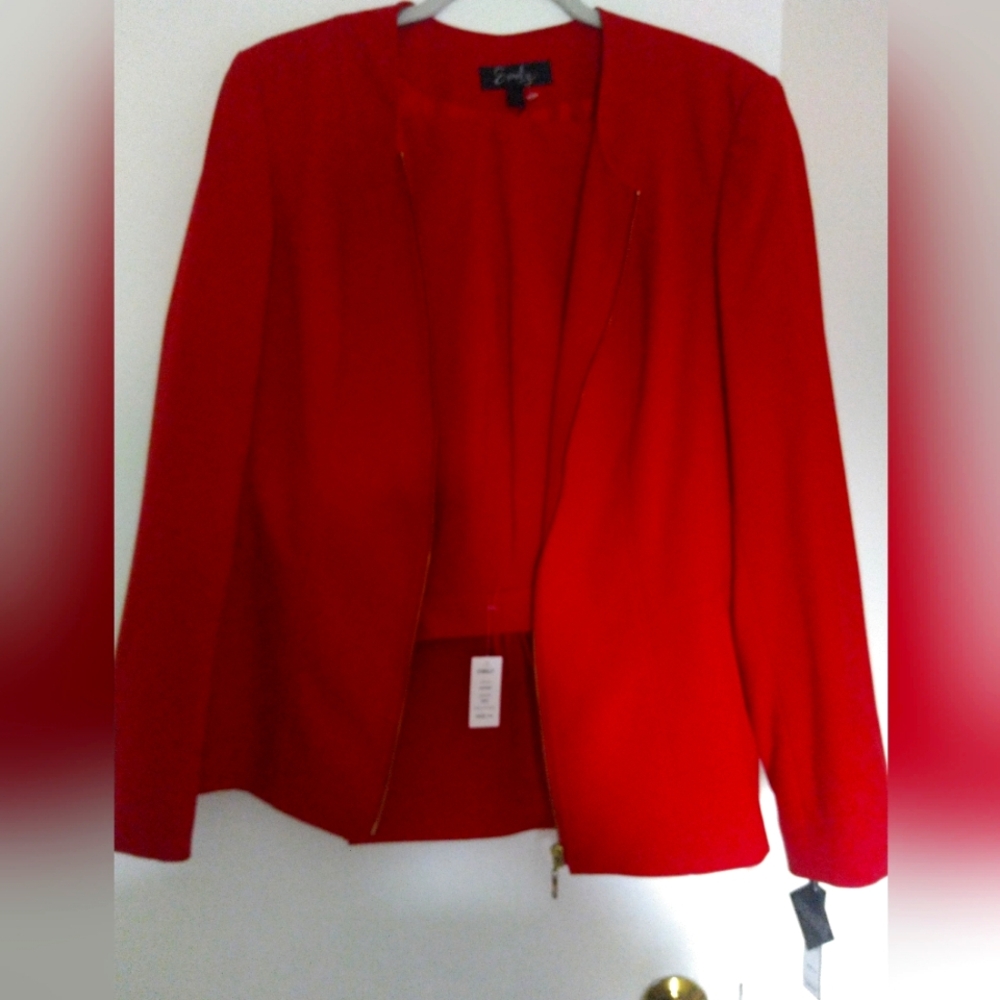 Red pant suit size 14